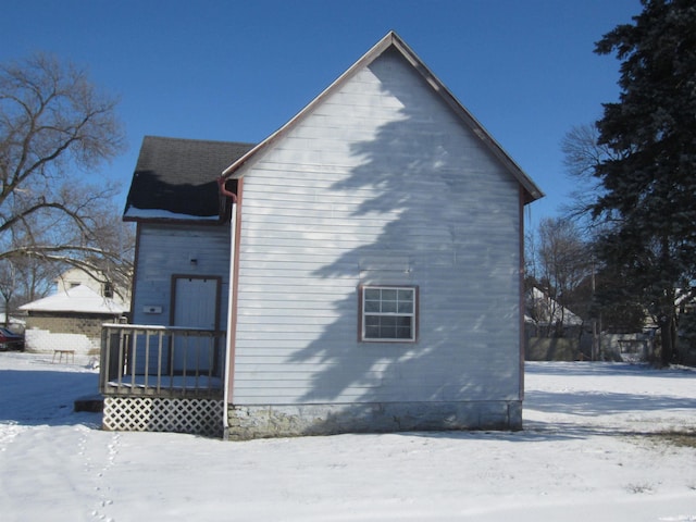 view of snowy exterior