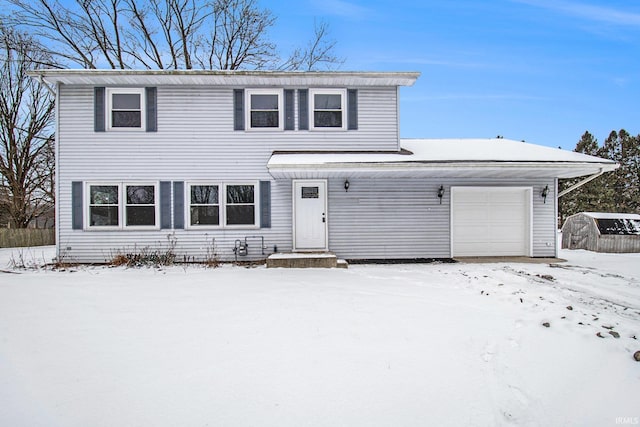 view of front of house with a garage