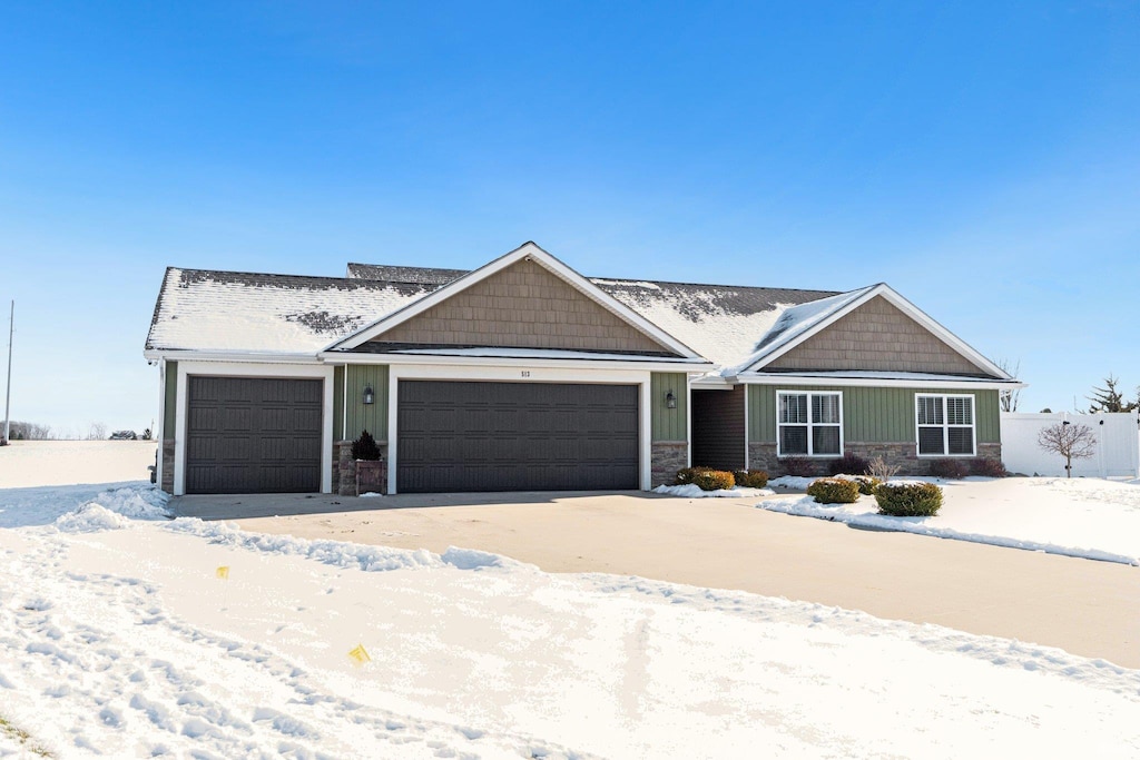 view of front of home with a garage