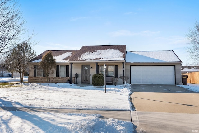 single story home featuring a garage