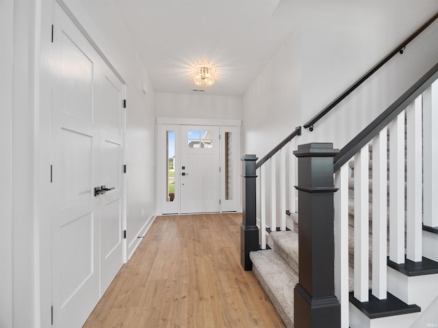 foyer featuring light hardwood / wood-style floors