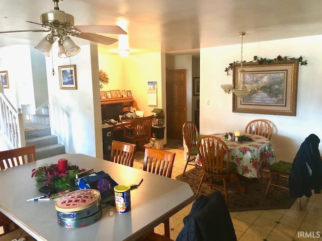 2893 S US Route 31, Peru, IN 46970 - tiled dining room with ceiling fan
