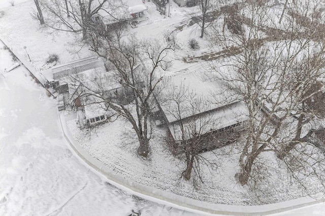 view of snowy aerial view