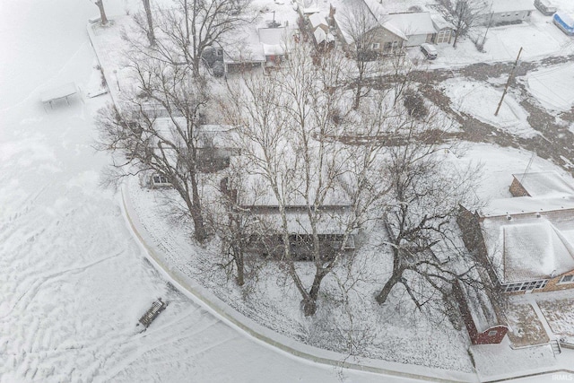 view of snowy aerial view