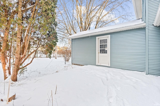 view of snow covered structure