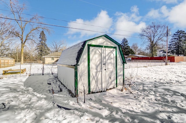 view of snow covered structure