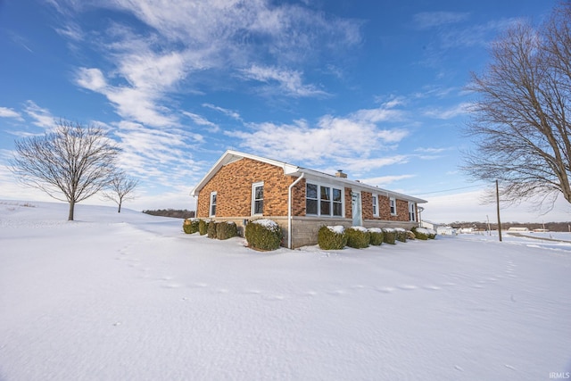 view of snow covered exterior