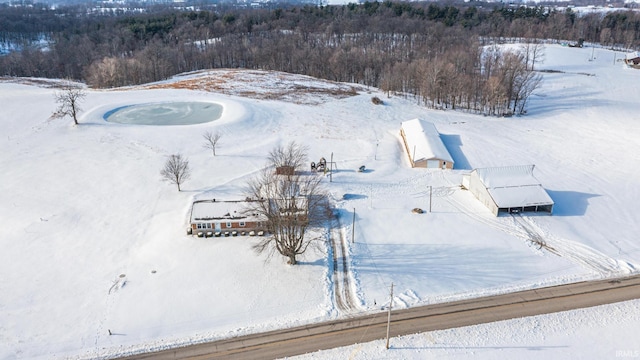 view of snowy aerial view