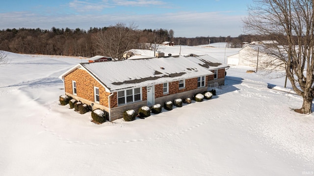 view of snowy aerial view