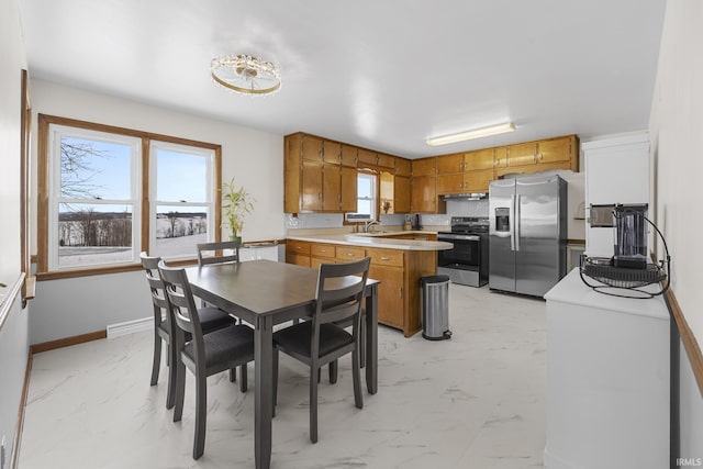 dining room with sink