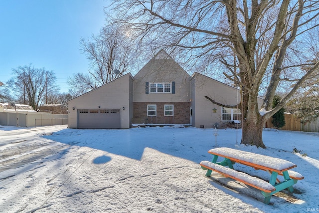 view of front of house with a garage