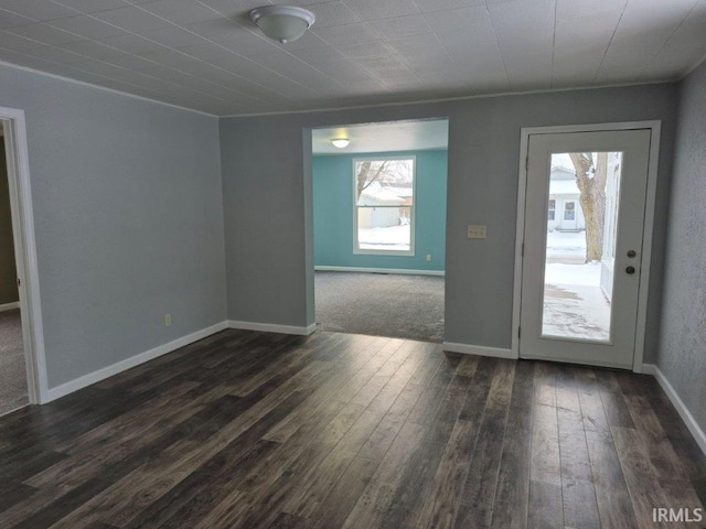 interior space featuring dark hardwood / wood-style floors