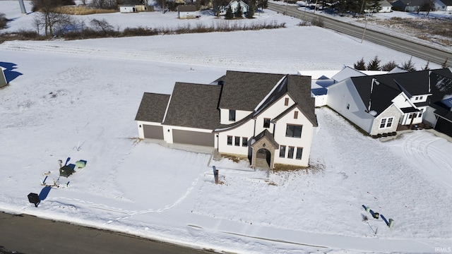 view of snowy aerial view