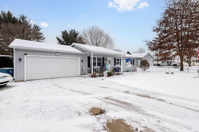 single story home featuring a garage