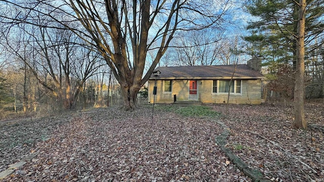 view of single story home