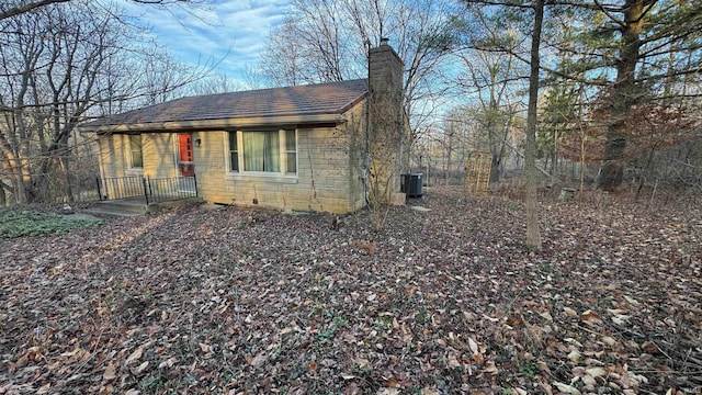 view of front of house with central AC unit