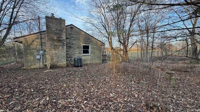 view of property exterior with central air condition unit