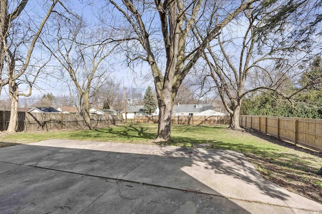 view of yard with a patio area