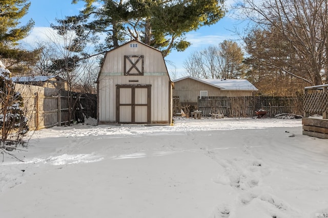 view of snow covered structure