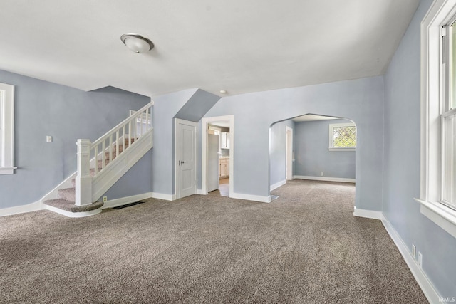 interior space featuring carpet flooring