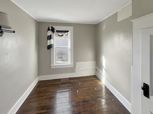 empty room with dark wood-type flooring