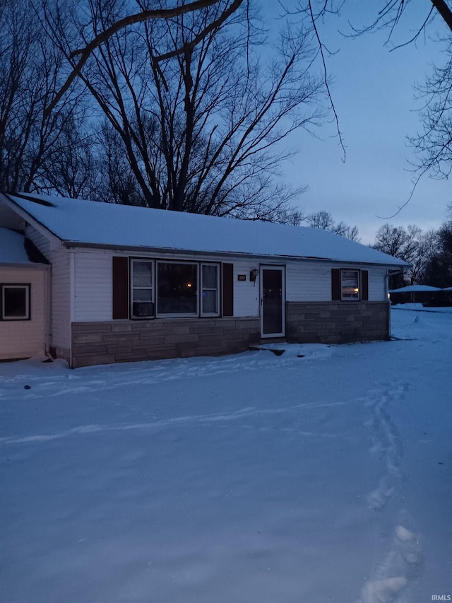 view of single story home