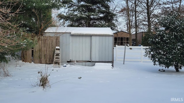 view of snow covered structure