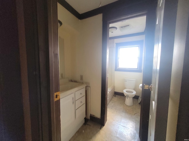 bathroom featuring toilet and vanity