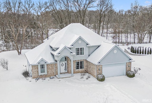 view of front of house with a garage