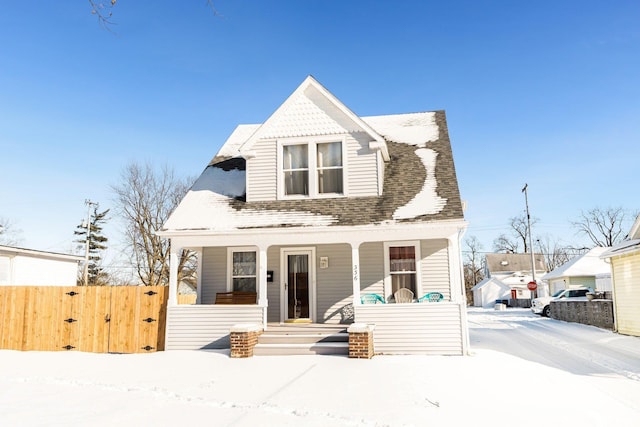 view of front of home with covered porch