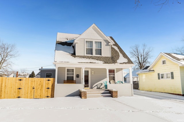 view of front of property with covered porch