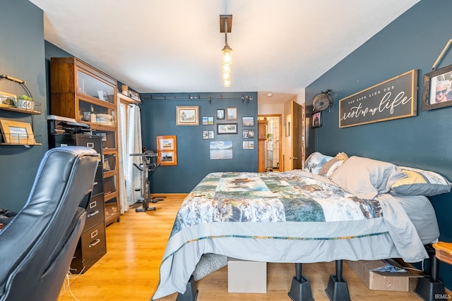 bedroom featuring light hardwood / wood-style flooring