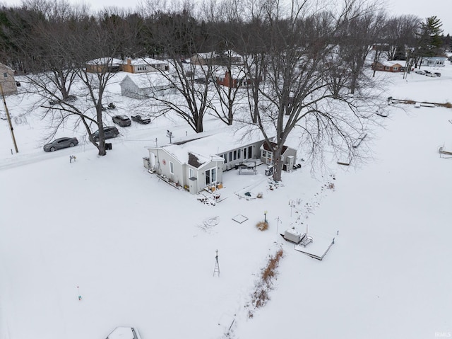 view of snowy aerial view