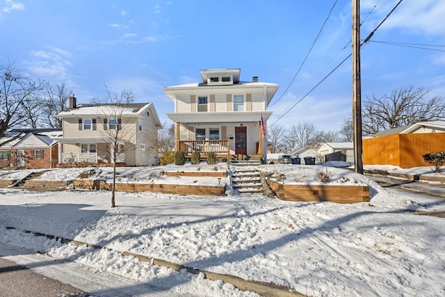 view of front of house with covered porch