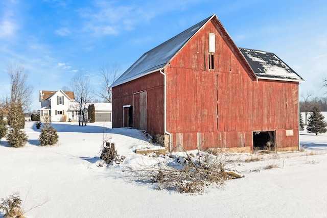 view of snow covered structure