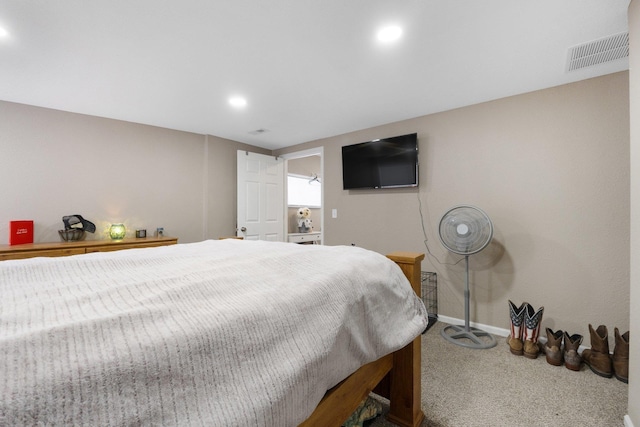 bedroom featuring carpet