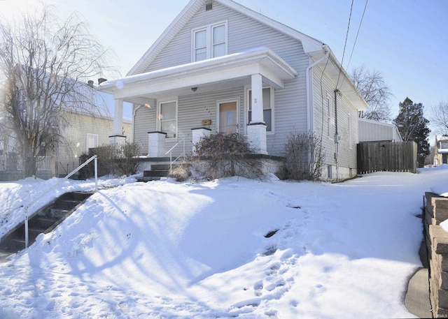 bungalow featuring a porch