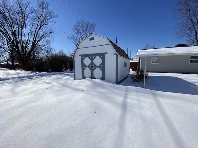 view of snow covered structure