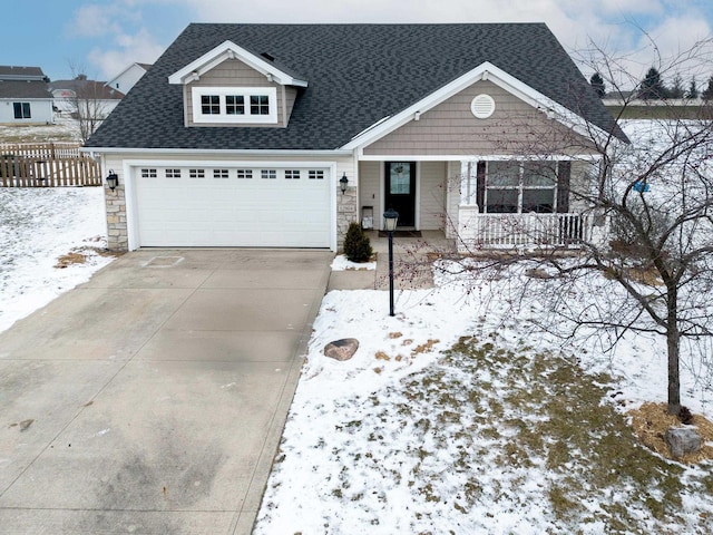 view of front of house with a garage