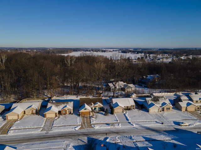 view of snowy aerial view