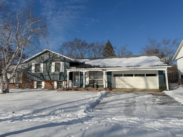 tri-level home with a garage