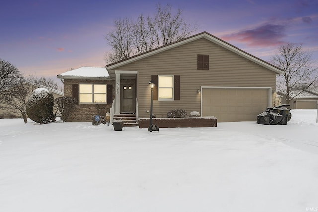 single story home featuring a garage