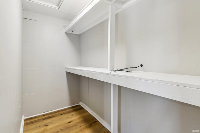 spacious closet with hardwood / wood-style flooring