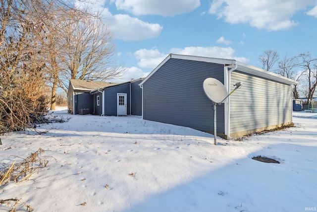 view of snowy exterior