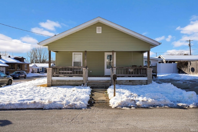 bungalow-style home featuring a porch