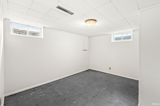 basement featuring a wealth of natural light