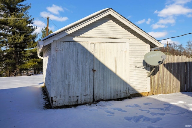 view of snow covered structure