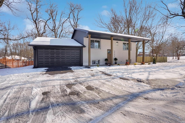 view of front of house with a garage