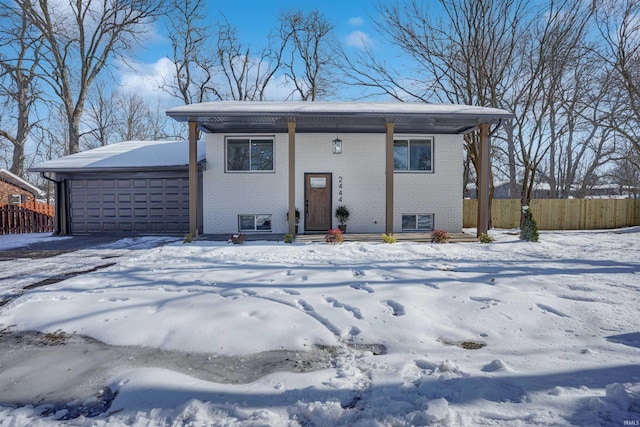 split foyer home with a garage