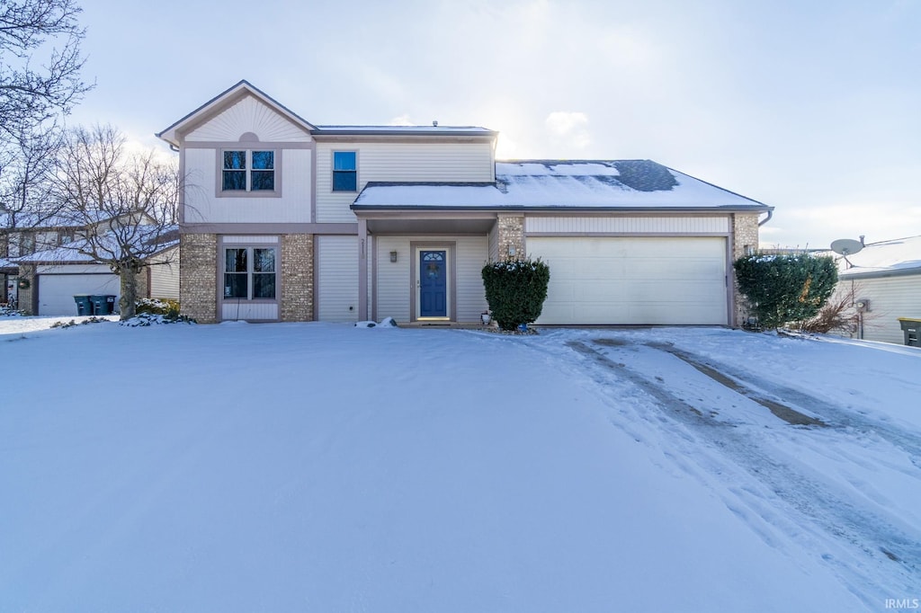 view of front of house with a garage